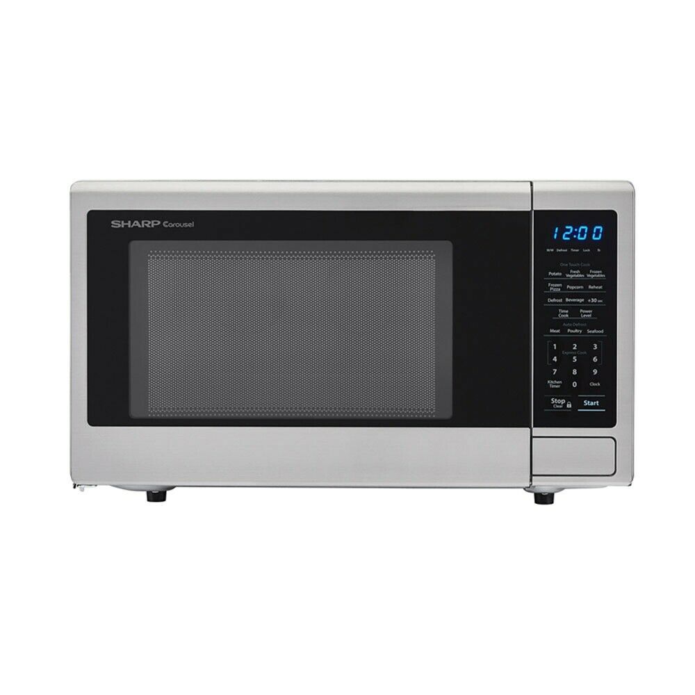 1000W Sharp Carousel Countertop Microwave Oven in Pearl Silver