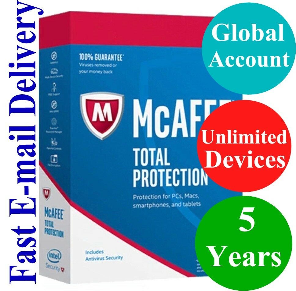 McAfee Total Protection UNLIMITED DEVICE / 5 YEAR (Account Subscription) 2020