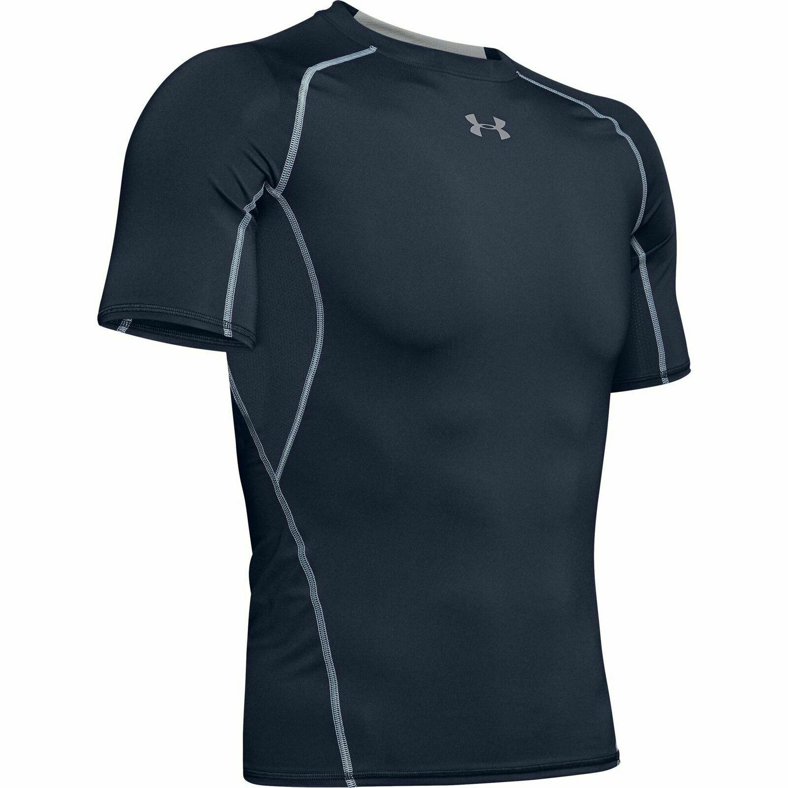 New Under Armour HeatGear Sonic Compression Fit T-Shirt Men Sizes Navy ...