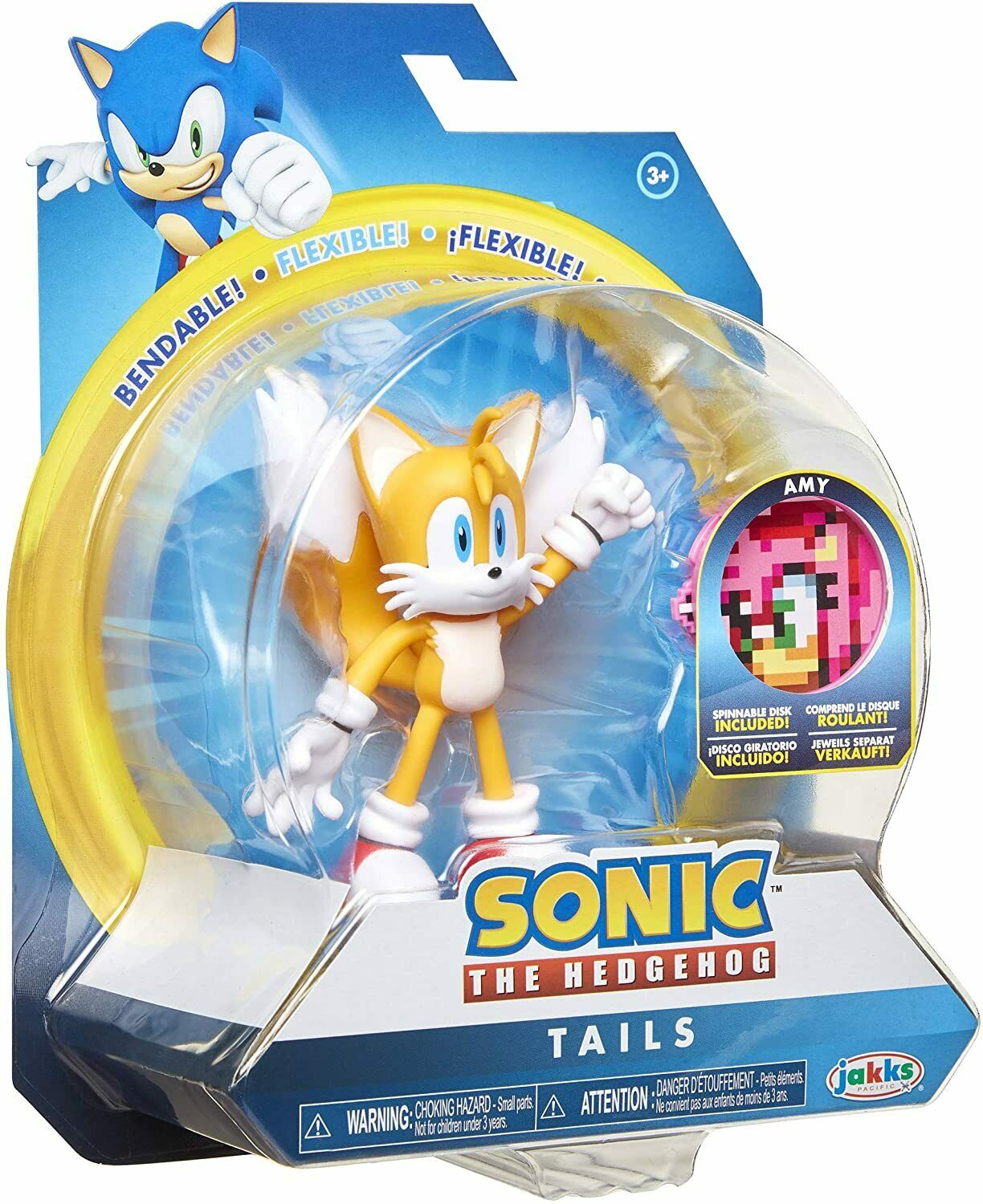 Sonic The Hedgehog 4″ Tails Bendy Jakks Pacific 2019 – Flidbe